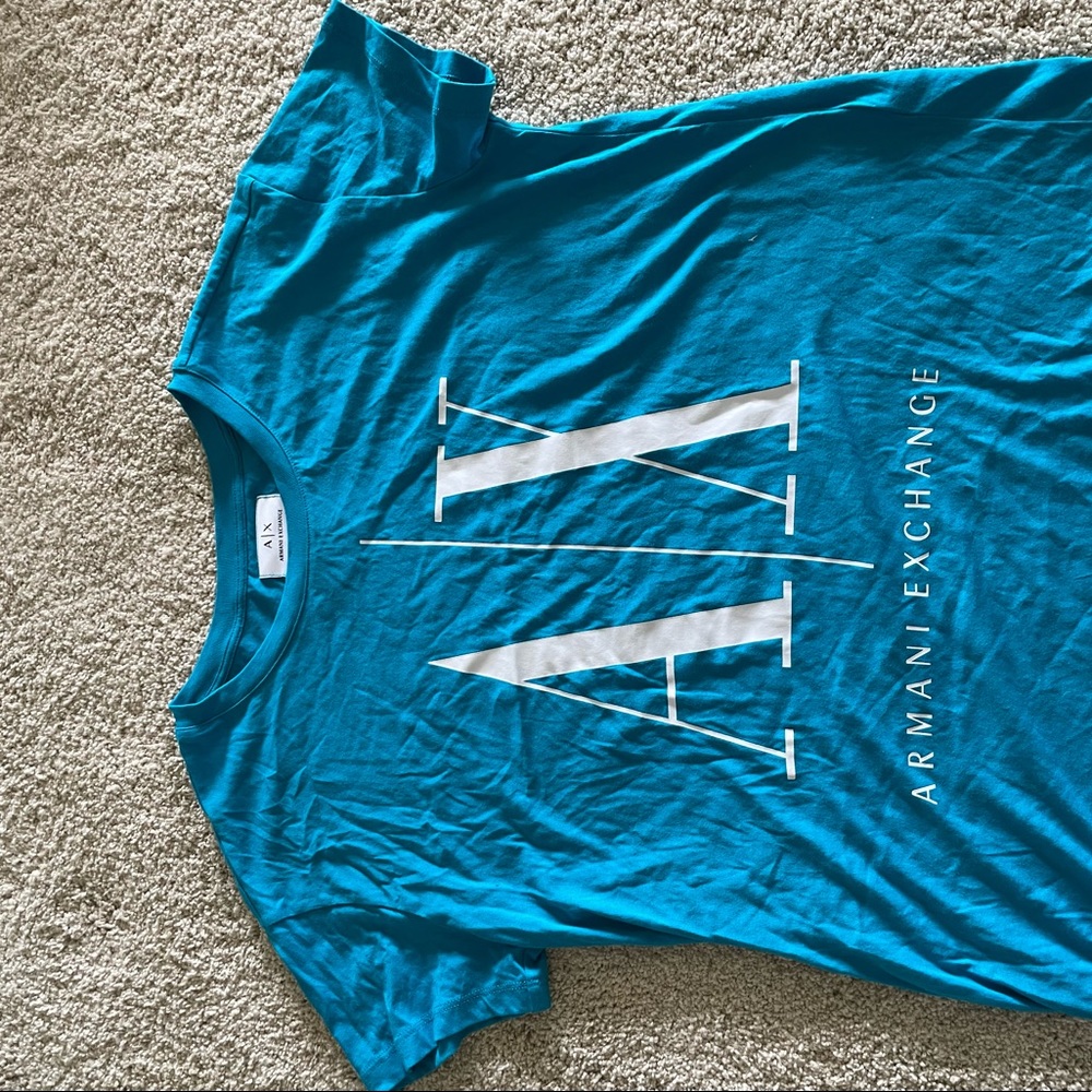 Armani exchange, blue shirt, medium